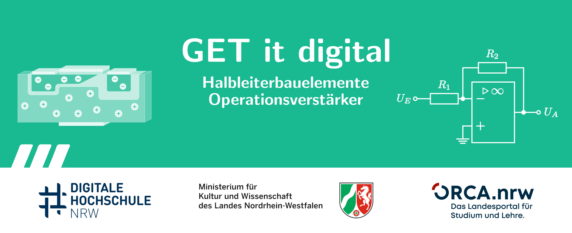 Lehrforschungsprojekt GET it digital mit Förderlogos NRW