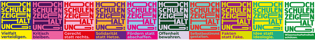 Kampagnen-Logos Hochschulen zeigen Haltung