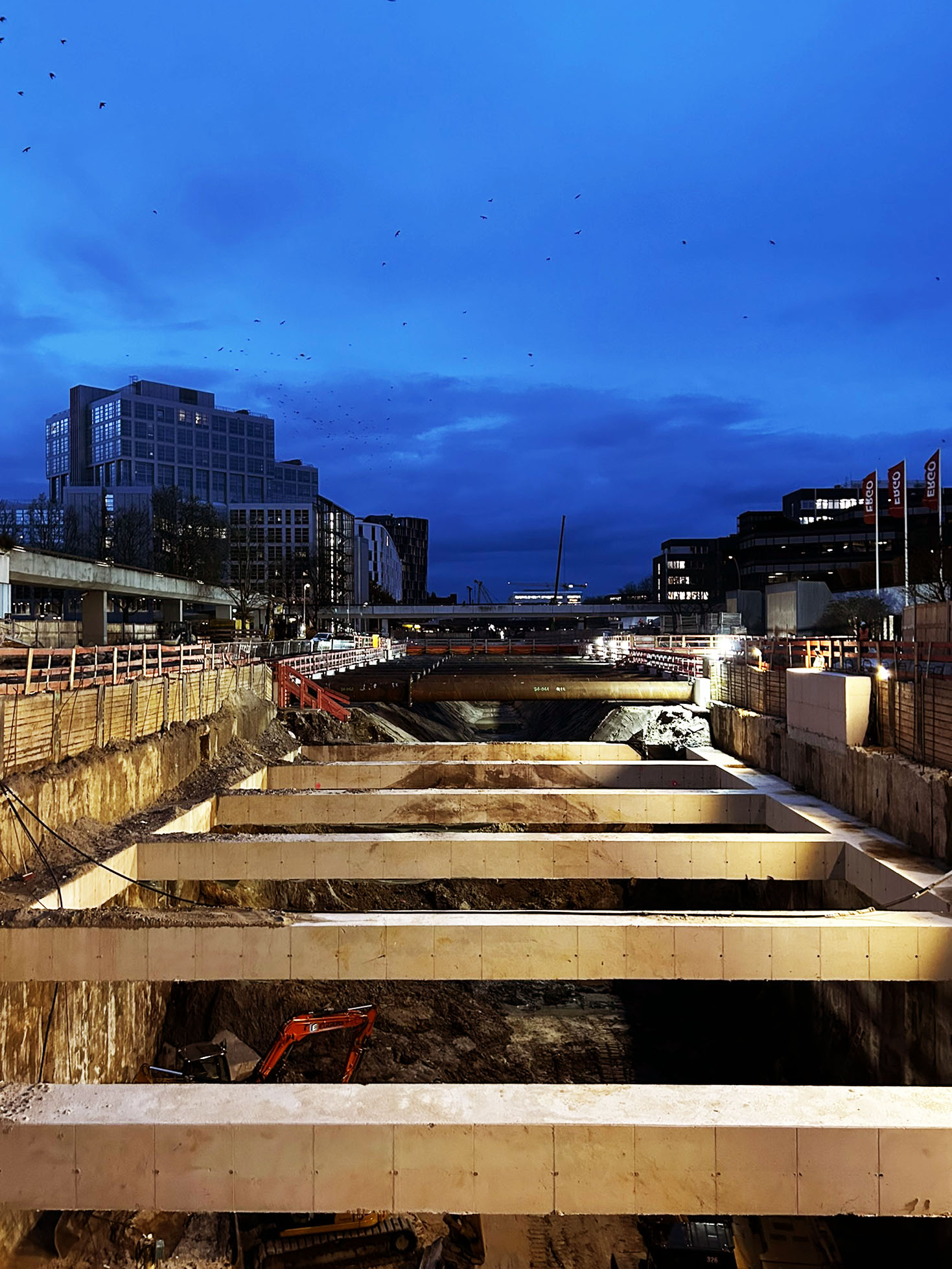 Das Bild zeigt eine Baustelle in Hamburg