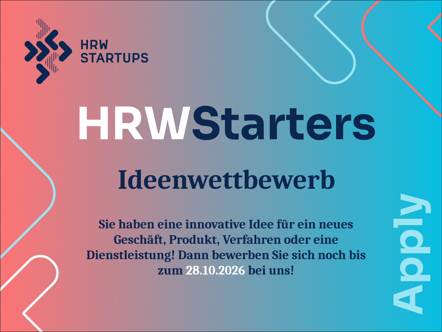 Mit einer innovativen Idee beim Ideenwettbewerb HRWStarters bewerben