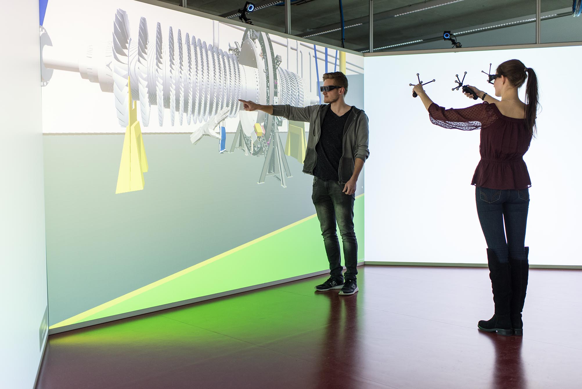 Studierende in der 3D CAVE