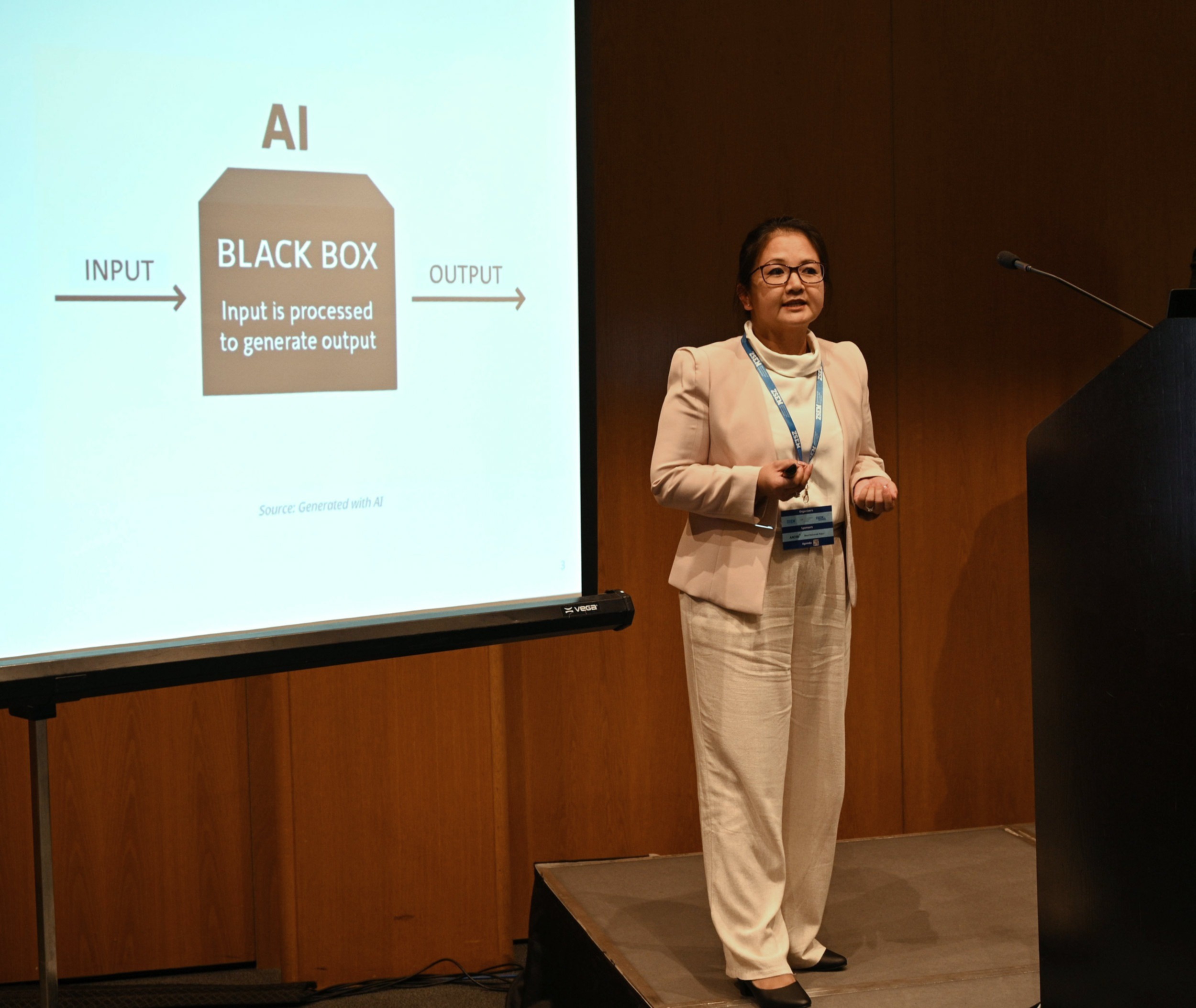 Thanh Vivien Le-Vu präsentiert auf der HEIC Konferenz in Dubrovnik 2025 zum Thema KI in der Lehre