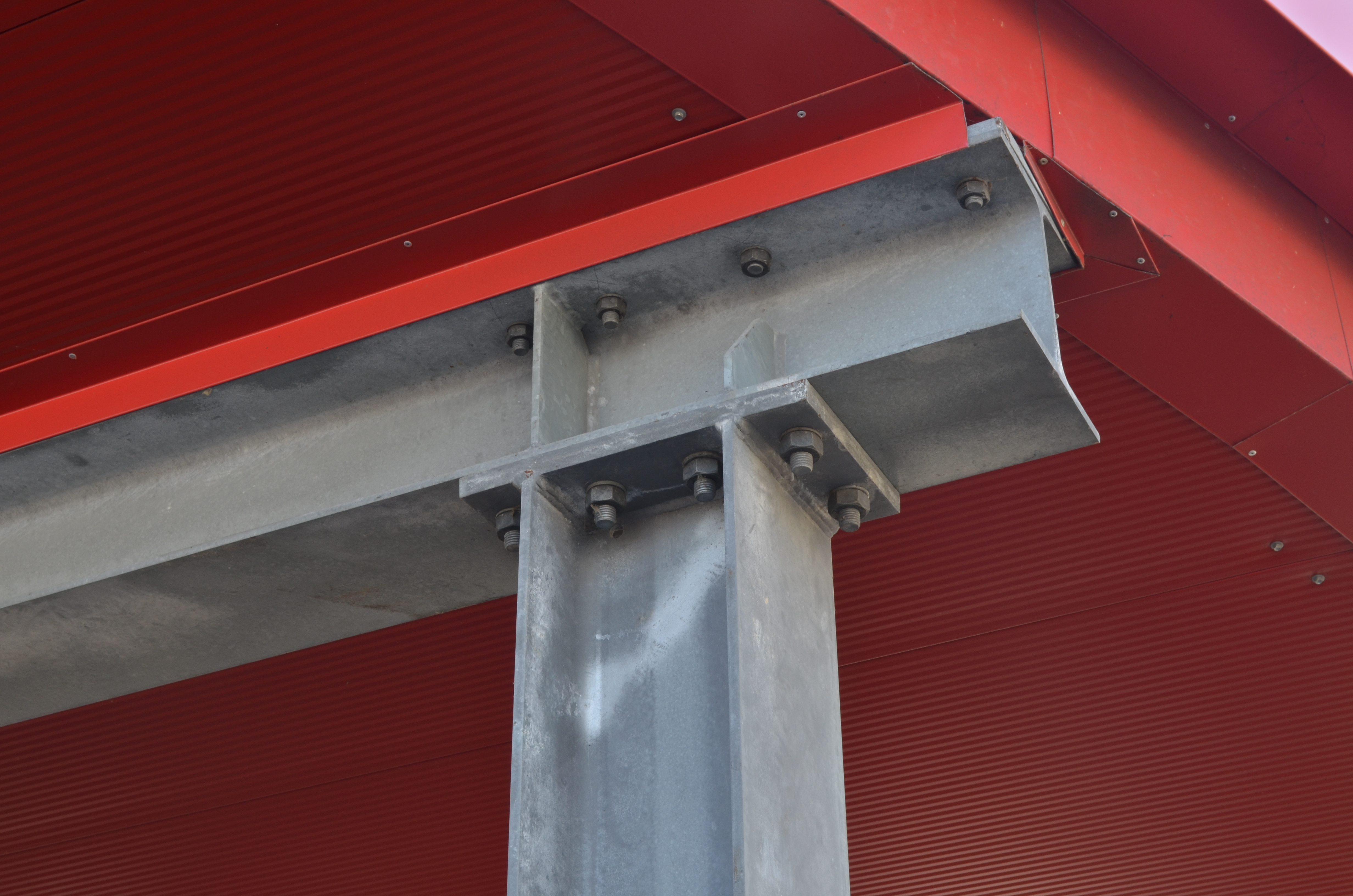 Stahltragwerk, genietete Laschenverbindung an Brückenknoten