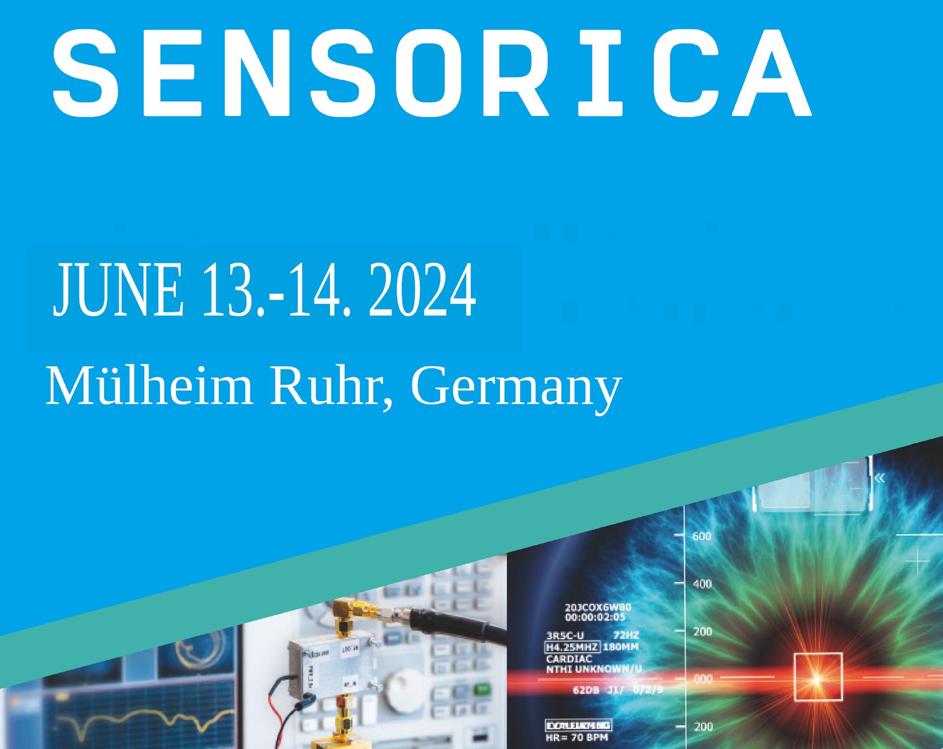 Ankündigung zur SENSORICA-Konferenz am 13.–14. Juni 2024 in Mülheim an der Ruhr, Deutschland. Die Fachveranstaltung widmet sich innovativen Entwicklungen im Bereich Sensorik und Messtechnik.