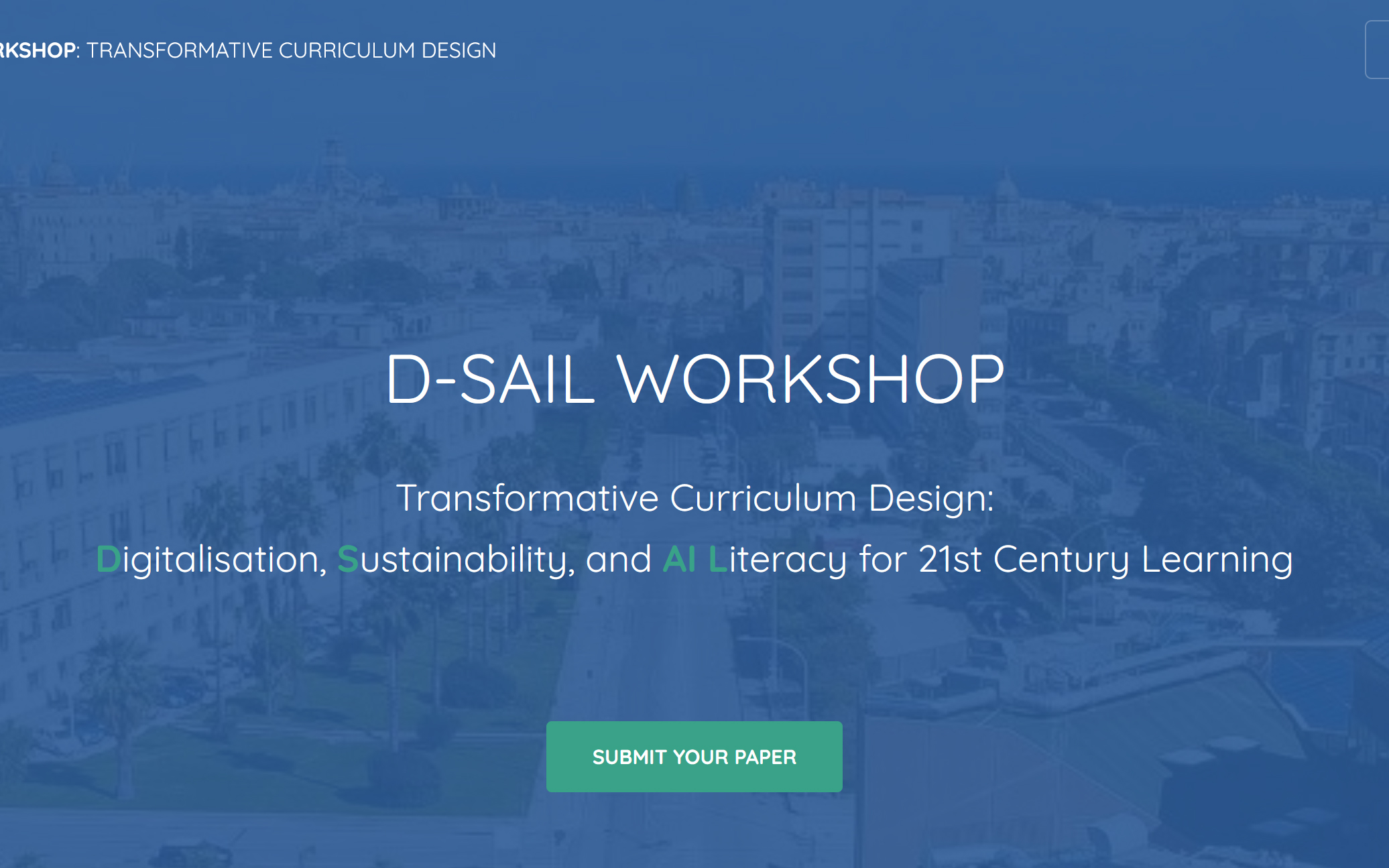 Ausschnitt der Webseite zum D-SAIL Workshop