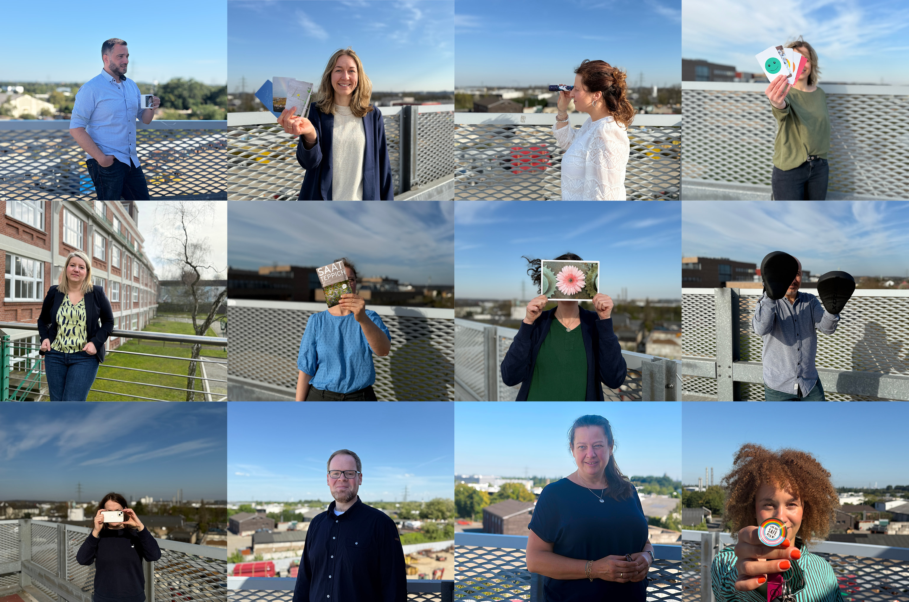 Teamfoto als Collage zusammengestellt aus einzelnen Porträtbildern