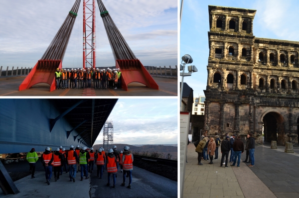 Auf dem Bild ist eine Collage von der Baustatik-Exkursion 2016 zu sehen