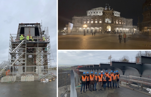auf dem Bild ist eine Collage von der Baustatik-Exkursion 2021 nach Dresden zu sehen
